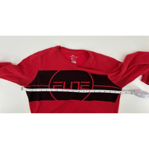 Nike Red Long Sleeve Shirt Youth XL Elite Dri Fit Athletic Cut Sports Fall - Picture 3 of 4